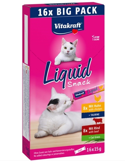 Picture of VITAKRAFT Cat Liquid-Snack with beef and chicken - cat treats - 16 x 15g