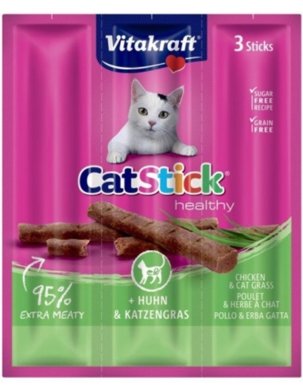 Picture of VITAKRAFT CatStick Mini Chicken with grass - cat treats - 3 pcs