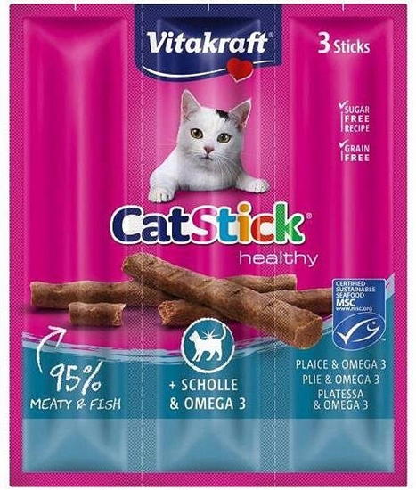 Picture of VITAKRAFT CatStick Mini with flounder and Omega-3 - cat treats - 3 pcs