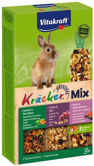 Picture of VITAKRAFT KRACKER forest fruits/walnuts/vegetables - treats for rabbits - 3 pieces