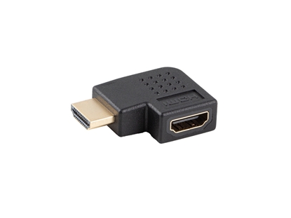 Attēls no Adapter HDMI(M)-HDMI(F) 4K katowy lewo czarny AD-HDMI-05 