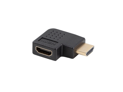 Attēls no Adapter HDMI(M)-HDMI(F) 4K kątowy prawo czarny AD-HDMI-06 