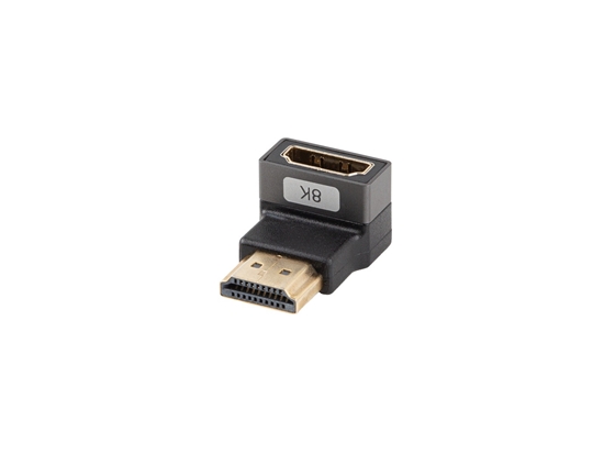 Picture of Adapter HDMI(M)-HDMI(F) 8K kątowy dół aluminium srebrny 