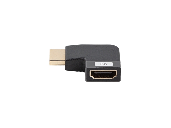 Picture of Adapter HDMI(M)-HDMI(F) 8K kątowy lewo srebrny aluminium 