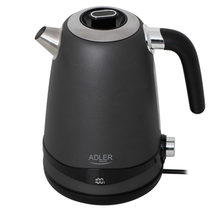Attēls no Adler Kettle | AD 1295g SS | Electric | 2200 W | 1.7 L | Stainless Steel | 360° rotational base | Grey