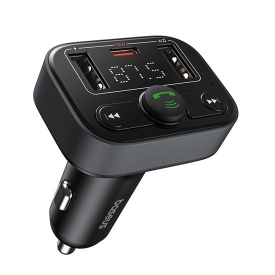 Picture of Automobilinis FM moduliatorius, įkroviklis su Bluetooth 5.0 2xUSB + USB-C, juodas