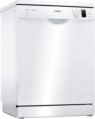 Attēls no Bosch | Dishwasher | SMS25AW05E | Free standing | Width 60 cm | Number of place settings 12 | Number of programs 5 | Energy efficiency class E | Display | AquaStop function | White
