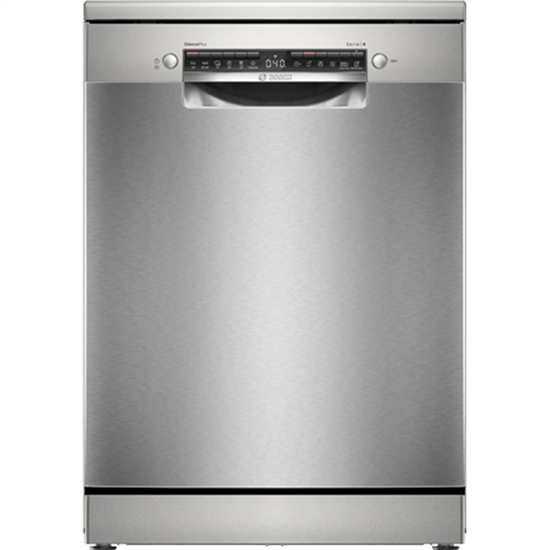 Изображение Dishwasher | SMS4EMI06E | Free standing | Width 60 cm | Number of place settings 14 | Number of programs 6 | Energy efficiency class B | Display | AquaStop function | Silver inox