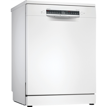 Attēls no Bosch | Dishwasher | SMS4EMW06E | Free standing | Width 60 cm | Number of place settings 14 | Number of programs 6 | Energy efficiency class B | Display | AquaStop function | White