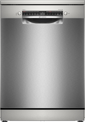 Attēls no Bosch | Dishwasher | SMS4HVI00E | Free standing | Width 60 cm | Number of place settings 14 | Number of programs 6 | Energy efficiency class D | Display | AquaStop function | Silver inox
