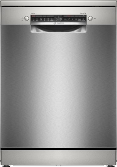 Picture of Dishwasher | SMS4HVI00E | Free standing | Width 60 cm | Number of place settings 14 | Number of programs 6 | Energy efficiency class D | Display | AquaStop function | Silver inox