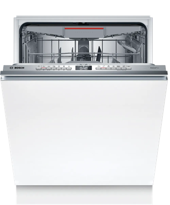 Attēls no Bosch | Dishwasher | SMV4ECX21E | Built-in | Width 60 cm | Number of place settings 14 | Number of programs 6 | Energy efficiency class B | Display | AquaStop function | White