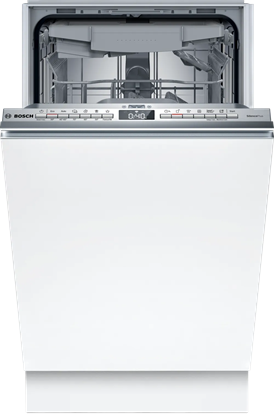 Attēls no Bosch | Dishwasher | SPV4HMX10E | Built-in | Width 45 cm | Number of place settings 10 | Number of programs 6 | Energy efficiency class E | Display | AquaStop function | White
