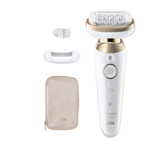 Picture of Braun Epilator | 9-011 3D Silk-epil 9 Flex | Operating time (max) 50 min | Number of power levels 2 | Wet & Dry | White/Gold