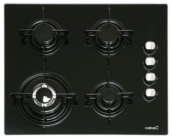 Picture of CATA | Hob | CI 631 A/A 08041412 | Gas on glass | Number of burners/cooking zones 4 | Rotary knobs | Black