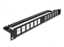 Изображение Delock 19″ Keystone Patch Panel 24 port angled with strain relief black