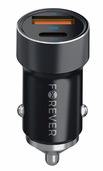 Picture of Forever CC-06 USB-C / USB Car Charger 20W + USB-C - Lightning cable 27W