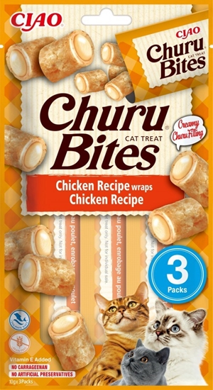 Picture of INABA Churu Bites Chicken recipe wraps - cat treats - 3x10 g