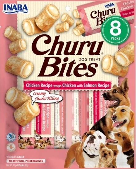 Picture of INABA Churu Bites Chicken with salmon recipe - Dog treat - 8x12g