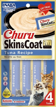 Picture of INABA Churu Skin&Coat Tuna recipe - cat treats - 4x14 g