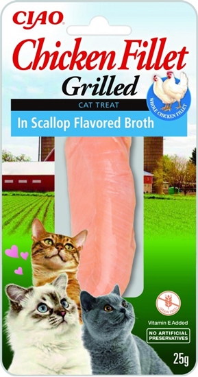 Изображение INABA Grilled Chicken Extra tender fillet in scallop flavored broth - cat treats - 25 g