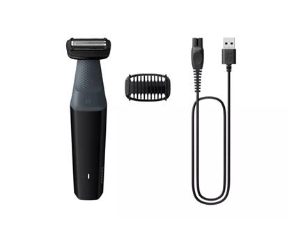 Изображение Philips 3000 series showerproof groin and body trimmer BG3017/01 Skin friendly shaver 1 click-on comb, 3mm 50min cordless use/8h charge.