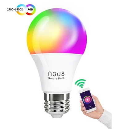 Attēls no Lemputė LED E27, 230V, 9W, 810lm, 2700K - 6500K, RGB, išmanioji Wi-Fi, valdoma programėle