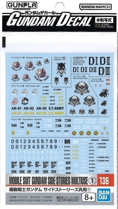 Изображение LIPDUKAS BANDAI GUNDAM DECAL 136 MSG SIDE STORIES MULTIUSE 1