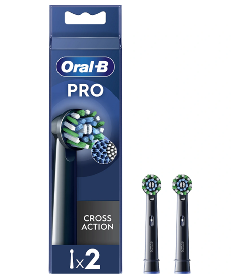 Picture of Oral-B | Replaceable toothbrush heads | EB50BRX-2 Cross Action Pro | Heads | For adults | Number of brush heads included 2 | Black