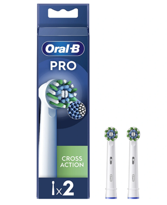 Attēls no Oral-B | Replaceable toothbrush heads | EB50RX-2 Cross Action Pro | Heads | For adults | Number of brush heads included 2 | White