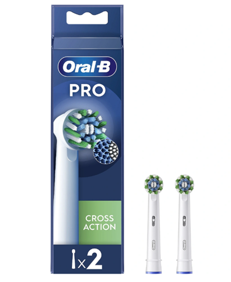 Picture of Oral-B | Replaceable toothbrush heads | EB50RX-2 Cross Action Pro | Heads | For adults | Number of brush heads included 2 | White