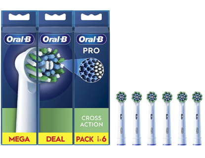 Attēls no Oral-B | Replaceable toothbrush heads | EB50RX-6 Cross Action Pro | Heads | For adults | Number of brush heads included 6 | White