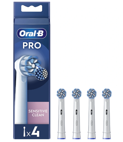 Picture of Oral-B | Replaceable toothbrush heads | EB60X-4 Sensitive Clean Pro | Heads | For adults | Number of brush heads included 4 | White