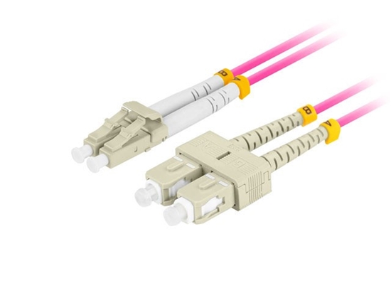 Picture of Patchcord światłowodowy mm lc/upc-sc/upc duplex 3.0mm om4 50/125 3m fioletowy