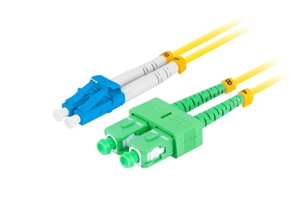 Attēls no Patchcord światłowodowy sm lc/upc-sc/apc duplex 3.0mm lszh g657a1 1m żółty