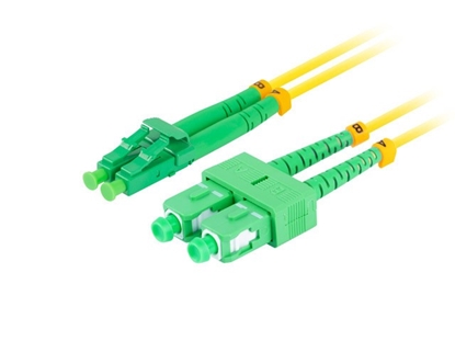 Изображение Patchcord światłowodowy sm sc/apc-lc/apc duplex 3.0mm lszh g657a1 1m żółty