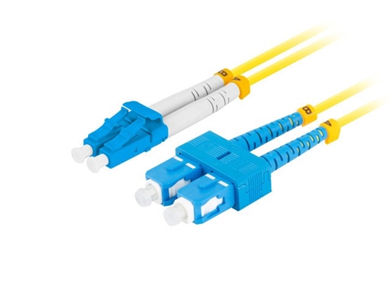 Изображение Patchcord światłowodowy sm sc/upc-lc/upc duplex 3.0mm lszh g657a1 0.5 m żółty