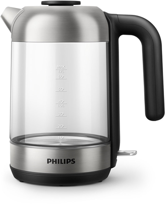 Изображение Philips 5000 series HD9339/80 electric kettle 1.7 L 2200 W Black, Stainless steel, Transparent