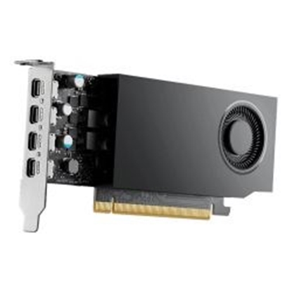 Attēls no PNY NVIDIA A1000 8GB GDDR6 128-bit, Low Profile, PCIe 4.0 x8, Single slot, 4 x Mini DisplayPort 1.4a, 50W, LP bracket, 4 x mDP to DP adapter, retial