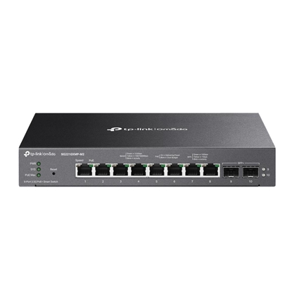 Attēls no Switch|TP-LINK|Type L2|Desktop/pedestal|8x2.5GbE|2xSFP+|PoE+ ports 8|160 Watts|SG2210XMP-M2