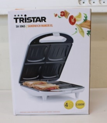 Attēls no SALE OUT. Tristar SA-3065 Sandwich Maker, 4 plates, Non-stick coating, Anti slip feet, White,DAMAGED PACKAGING, SCRATCHED ON BACK | Tristar | Sandwich maker XL | SA-3065 | 1300 W | Number of plates 1 | Number of pastry 4 | White | DAMAGED PACKAGING, SCRAT