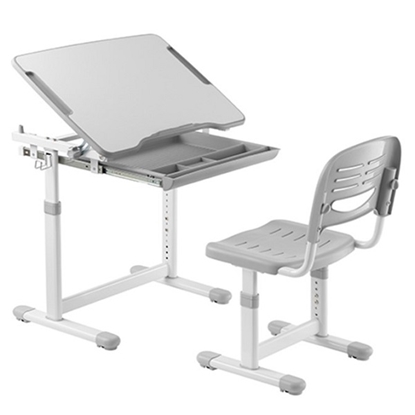 Attēls no Screw-Locking Height Adjustable Kids Desk and Full-Backrest Chair Set