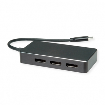 Attēls no VALUE USB Type C -DP Multistream Adapter, 3x DP, 4K, M/F