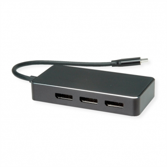 Picture of VALUE USB Type C -DP Multistream Adapter, 3x DP, 4K, M/F