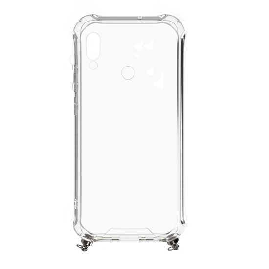 Picture of Xiaomi Redmi 7 Silicone TPU Transparent with Necklace Strap Silver