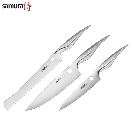 Изображение  Samura Reptile Nažu kompl. Paring 82mm / Utility 168mm / Chef's 200mm no AUS 10 Japāņu tērauda 60 HRC