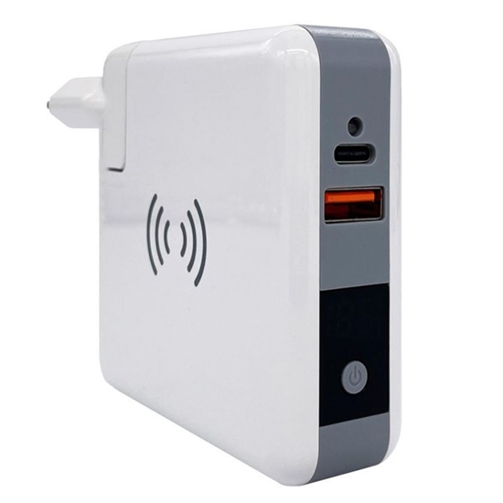 Picture of Evelatus EWC06 4in1 10W ceļojumu komplekts bezvadu un sienas lādētājs 18W USB-C / USB ar Power Bank 6700maah