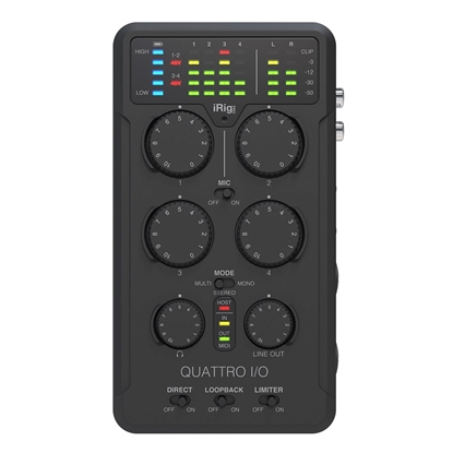 Изображение IK Multimedia iRig Pro Quattro I/O - 4-input professional field recording interface and mixer