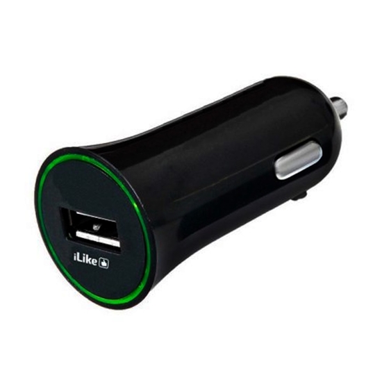 Изображение iLike Car ICC01 Kompakts Auto Lādētājs DC 12-24V Vienu USB Ligzdu 1A Melns