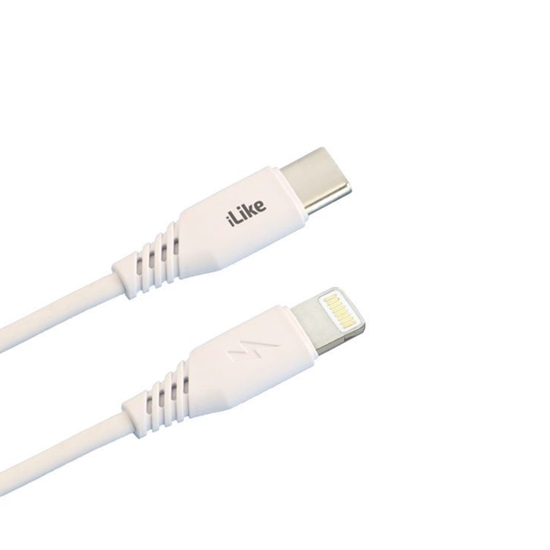 Picture of iLike CTL01 Izturīgs TPE USB-C uz Lightning Ātrās uzlādes Kabelis 1m Balta